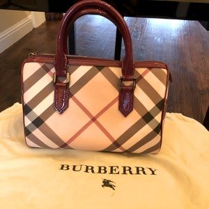 Authentic Burberry Nova Check Boston speedy handbag, medium size